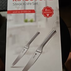 KINGSTONE 5 Steak Knife Set Kitchen Steak Knives set of 8 German Stainless OPEN
