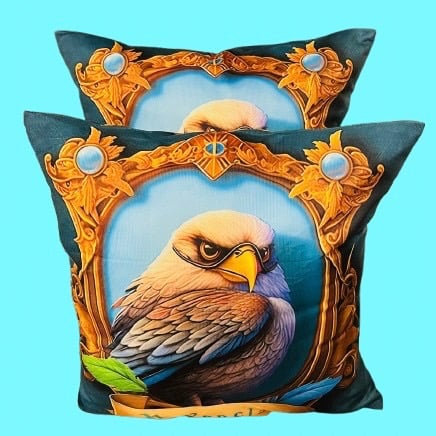 Set of 2 new Decorative Pillows, 18 by 18 inches with an Owl
