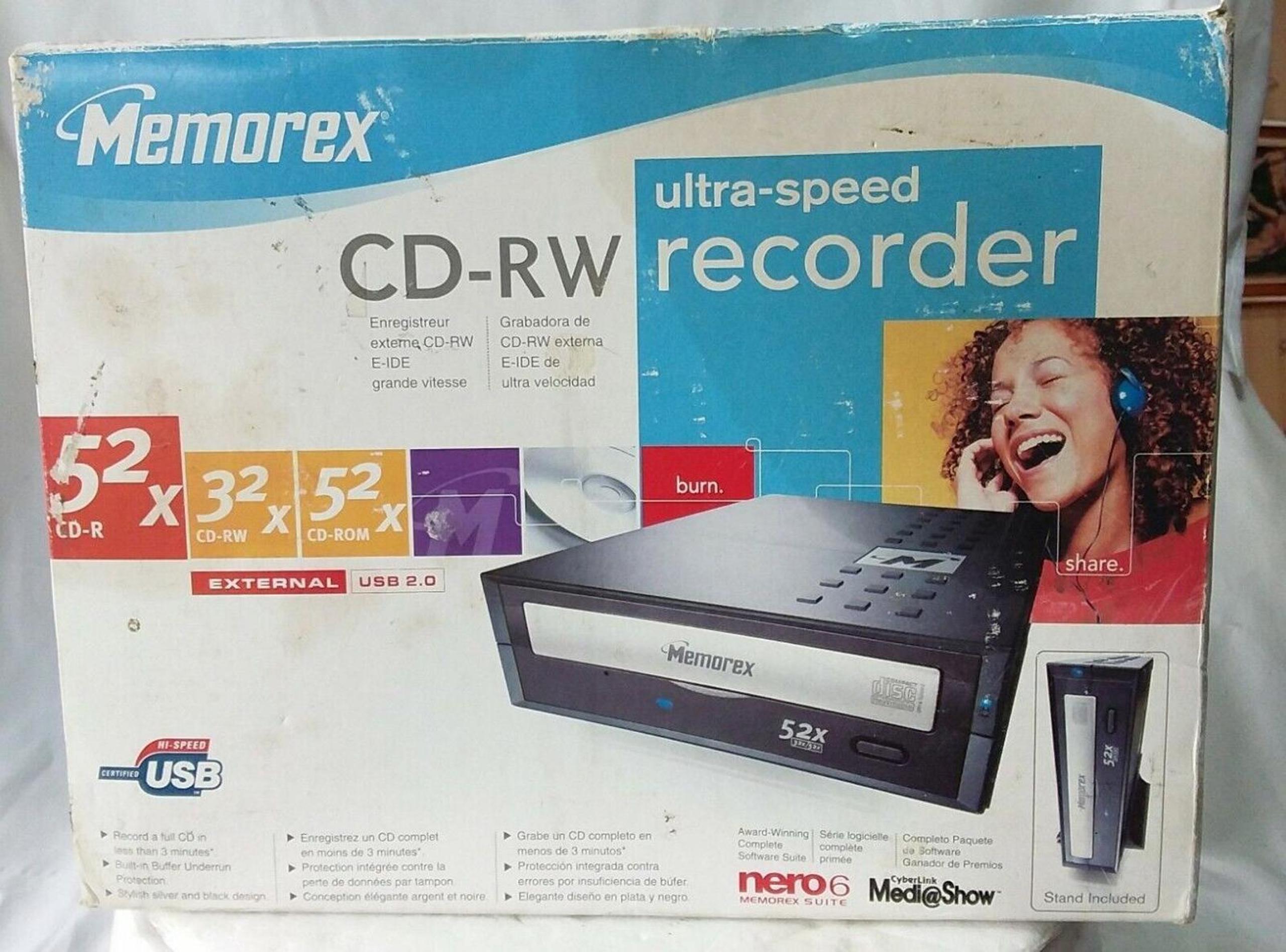 Memorex Ultra Speed CD Recorder External USB 2.0 E-IDE 52X DVD-RW 3202 3234