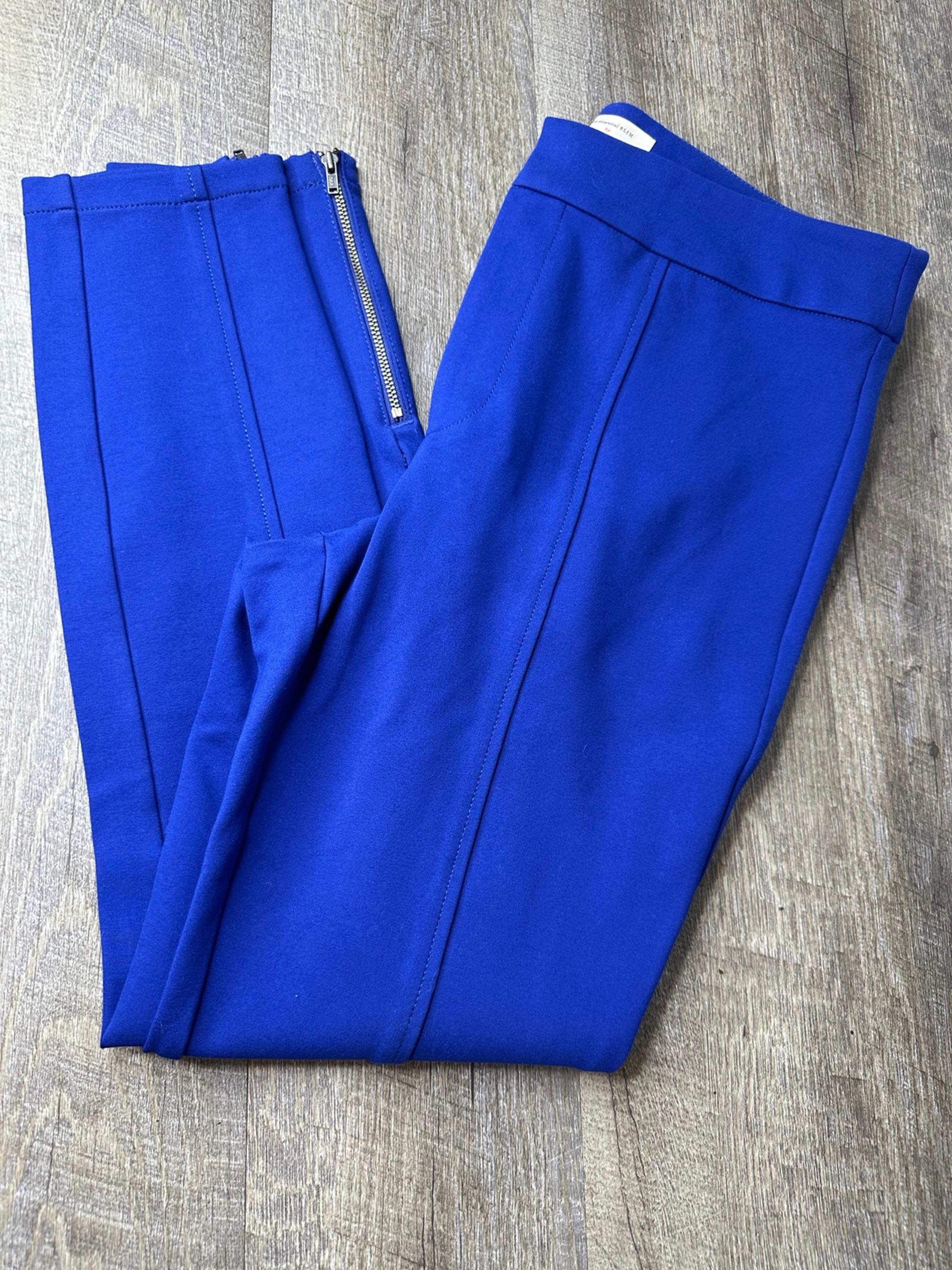 Anthropologie Blue The Essential Slim Knit Ankle Zip Trouser Pants Size 10