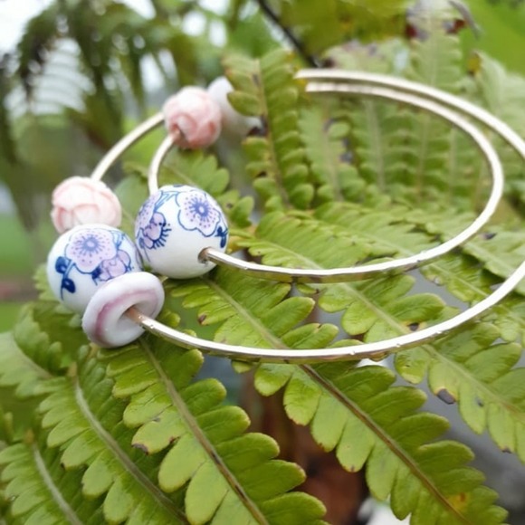 Hawaii shell bangle set 14kt gold filled