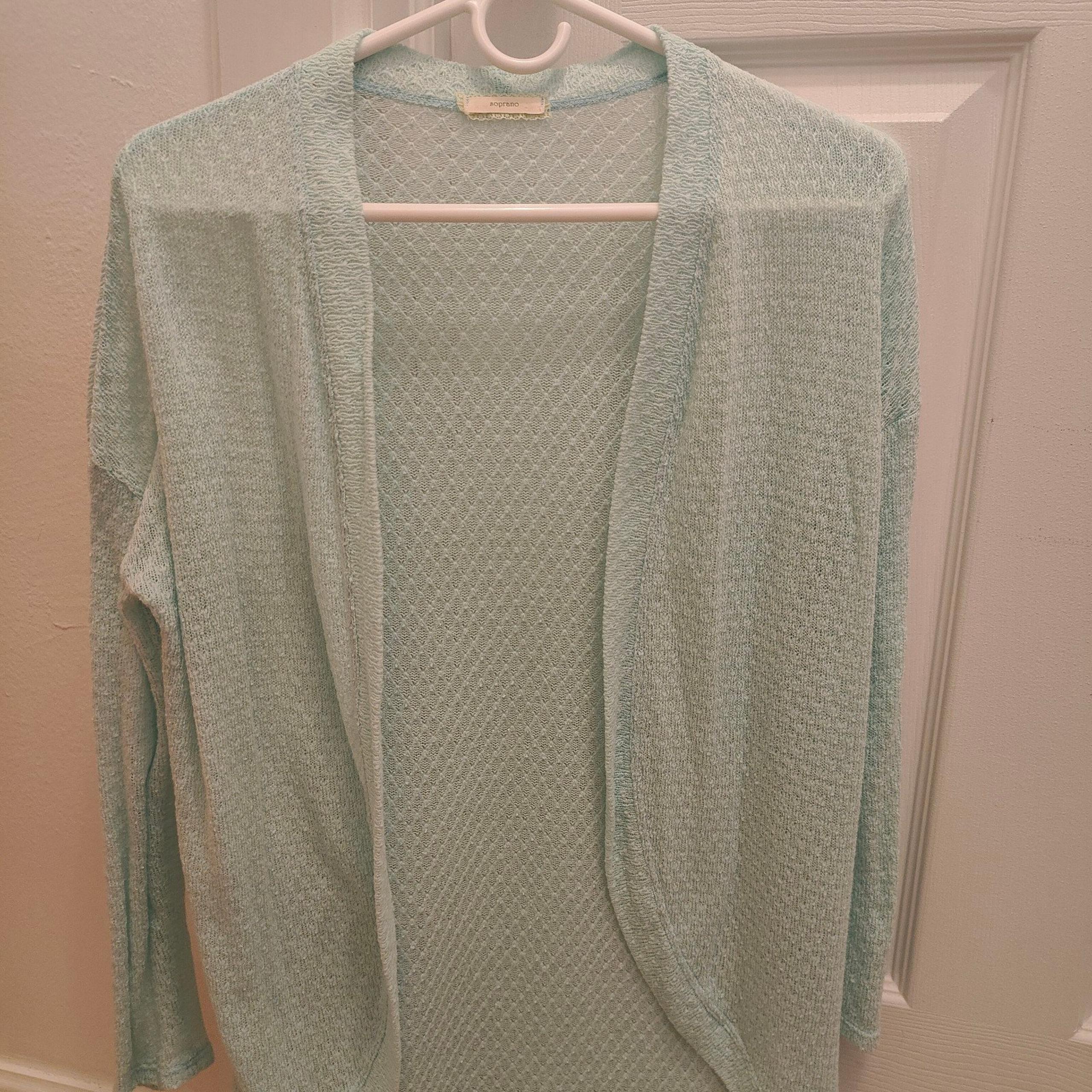 Soprano Mint Green Cardigan Sweater Size M