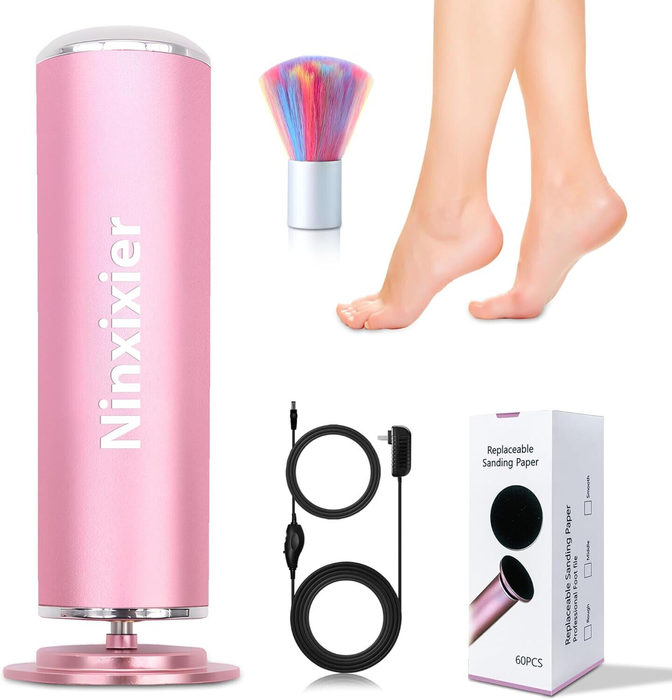 Electric Callus Remover for Feet 60 Discs Foot File Pedicure Tool Pink