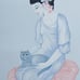 MARA TRAN LONG TENDERNESS WOMAN WITH CAT HAND SIGNED LITHOGRAPH FRENCH ARTIST