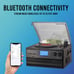 10-in-1 Bluetooth Record Player Turntable for Vinyl Records CD Cassette USB/SD
