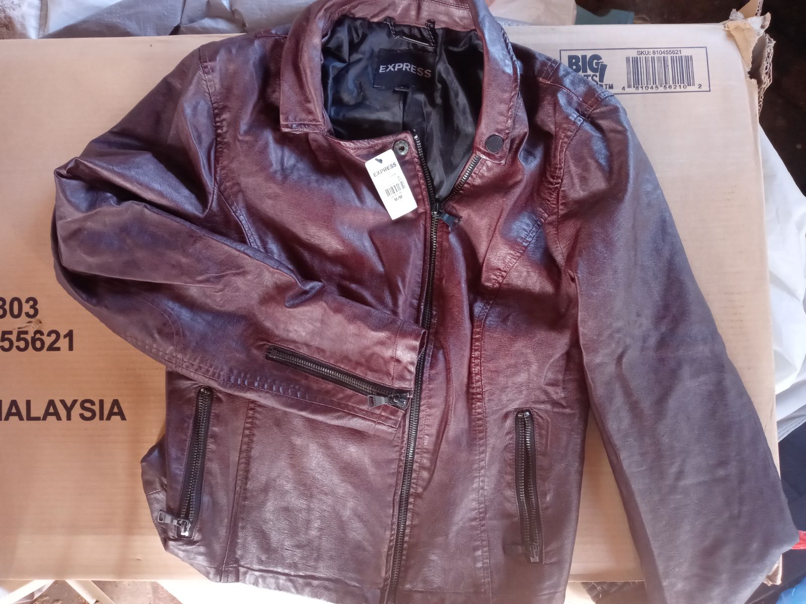 Express Medium brown leather jacket