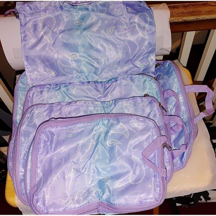 Compression Packing Cubes for Travel, Travel Bags Luggage Organizers - Blue