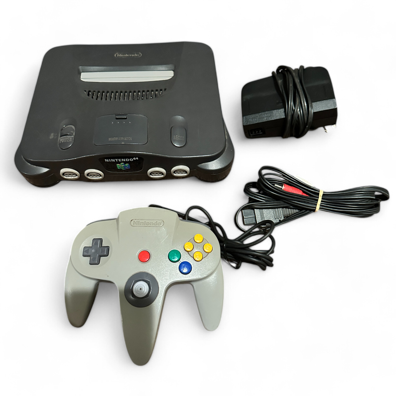 Nintendo 64 Charcoal Gray N64 Console W/ Controller & Cords Tested & Working