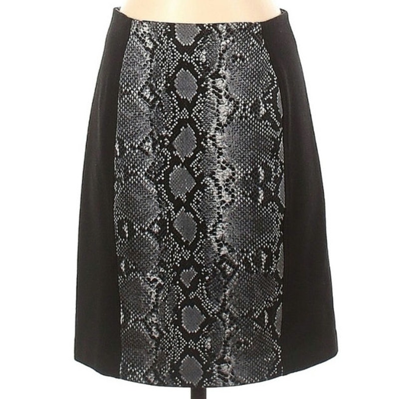 MK Michael Kors Snake Print Midi Skirt