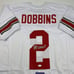 Autographed/Signed JK J.K. Dobbins Ohio State White Jersey JSA COA