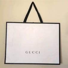 Authentic Gucci White/Black XL Gift Shopping Bag Paper Bag 29 1/2 ×22 1/2 ×10