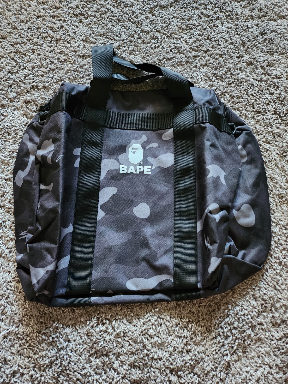 A Bathing Ape Camo Duffle Bag New