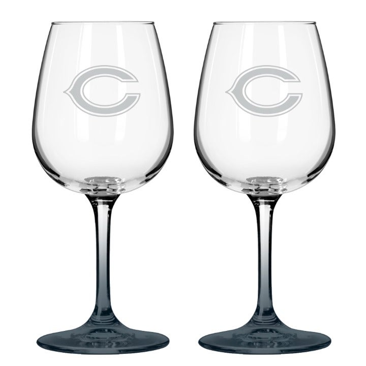 Chicago Bears 12 Oz. Satin Etch Wine Glass 2 Pack