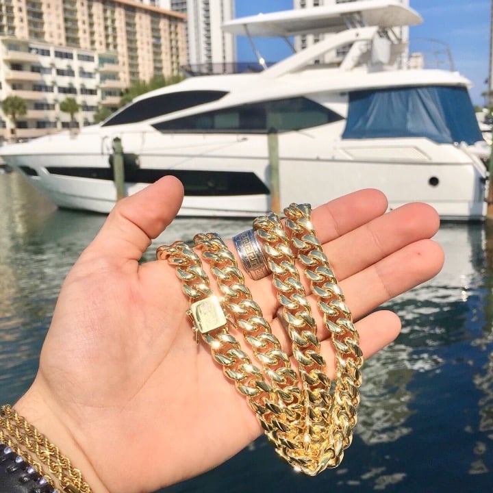 CUBAN LINK 18K GOLD NEW CHAIN ITALY