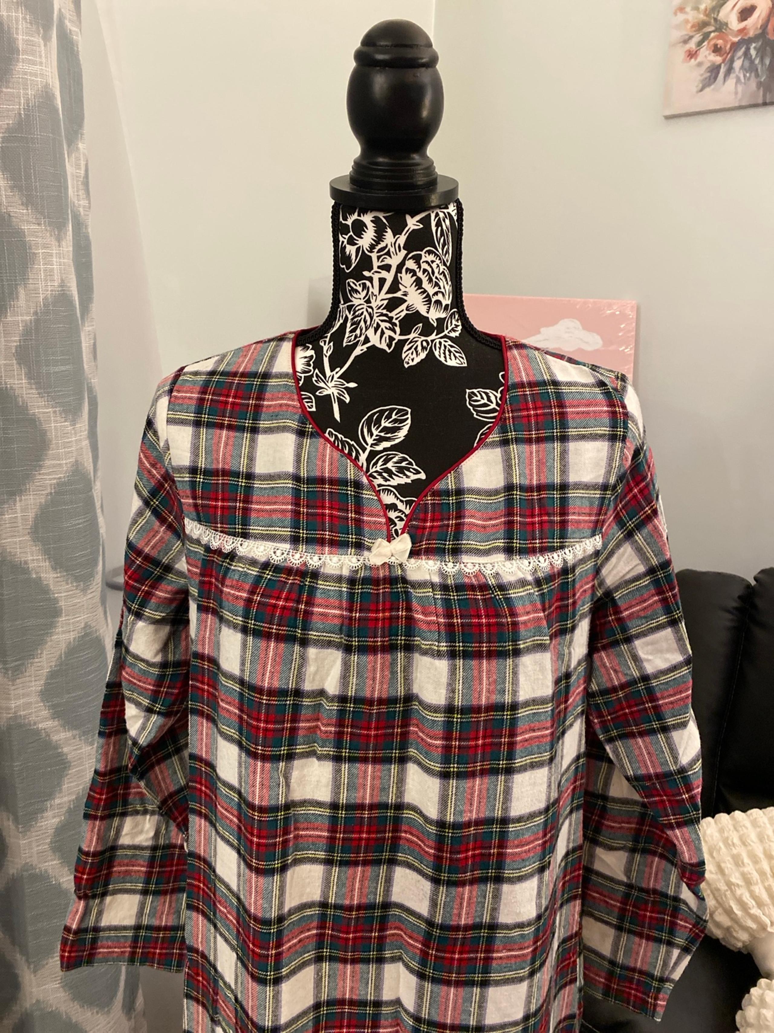 Charter Club plaid flannel nightgown sz XS