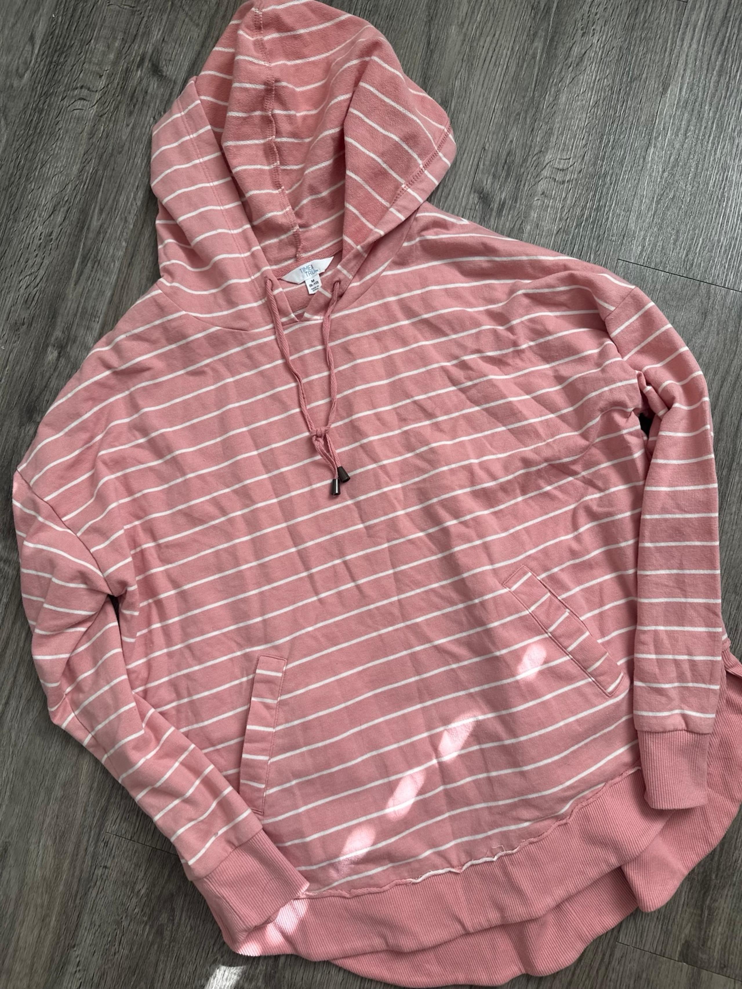 TIME AND TRU WOMEN CASUAL LOUNGE PINK HOODIE SWEATER PULLOVER SHIRT SPRING M