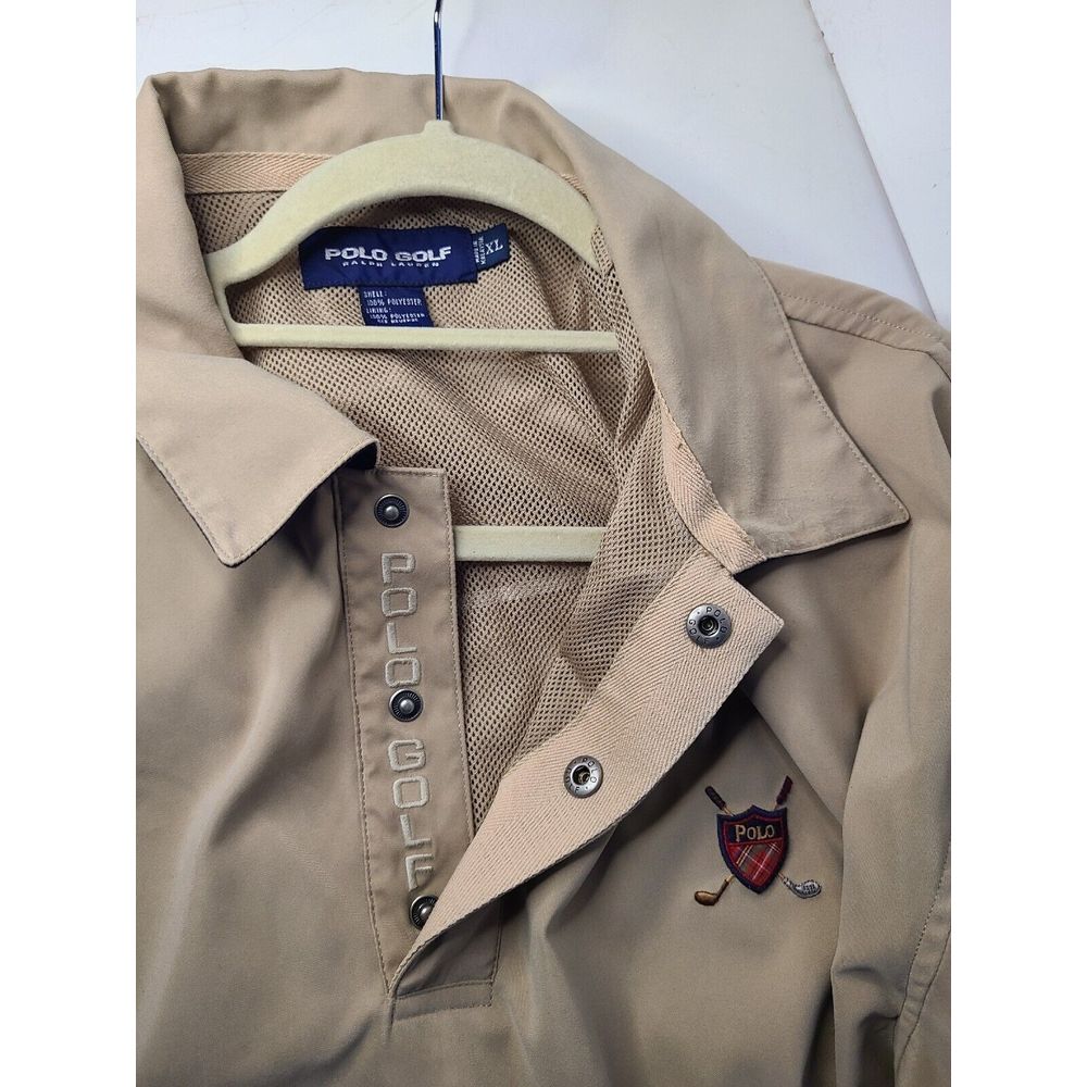 Vintage Polo Golf Ralph Lauren Men's XLarge Pullover Crest Logo Snap Jacket