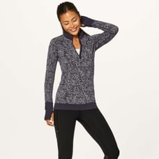 Lululemon Rest Less 1/2 Zip Pullover Sz 4 Black White 497