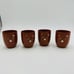 Yizing zisha zhu terracota plum floral tea cups set Signed 4 Pieces
