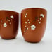 Yizing zisha zhu terracota plum floral tea cups set Signed 4 Pieces