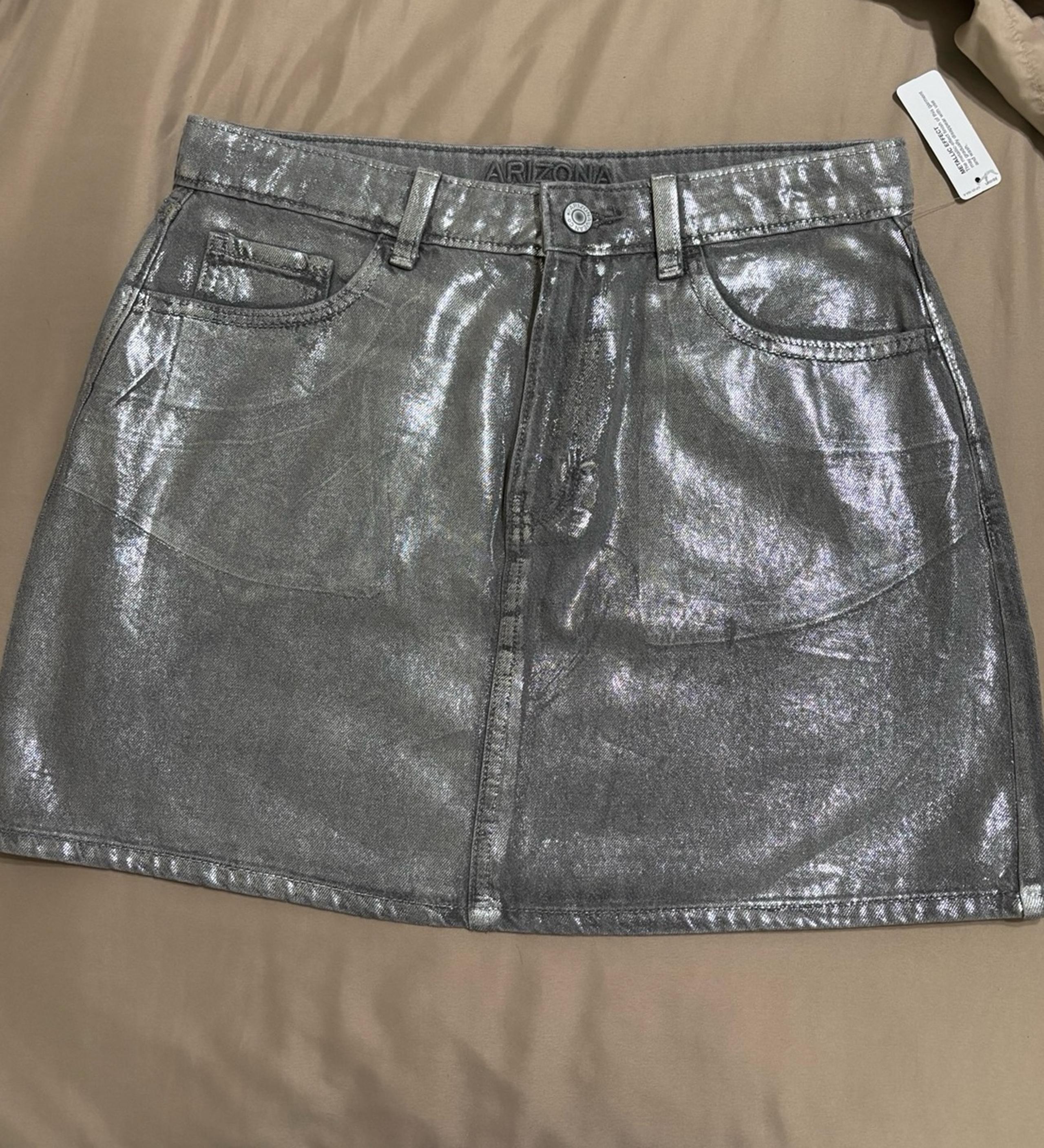 Arizona Metálic Jean Company Blue Mini Skirt Casual SIZE 4