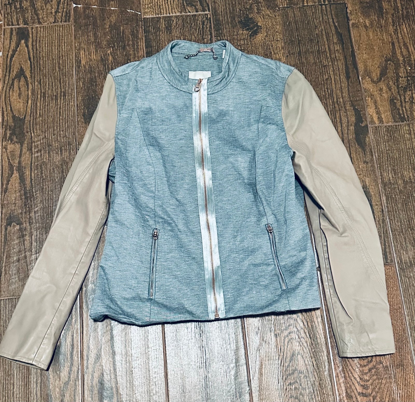 Ted Baker London women’s jacket with leather sleeves