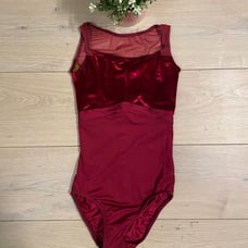 New Custom-made Red Velvet Ballet Leotard