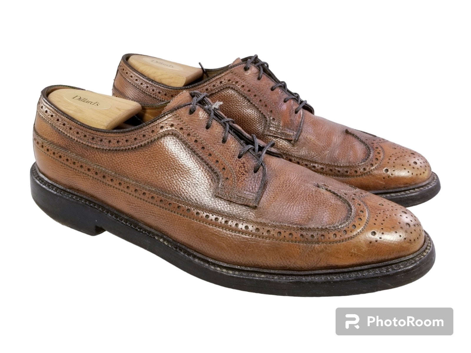 Vintage Florsheim wingtip 5 nails v-cleat 93602 kenmoor brown size 11 c