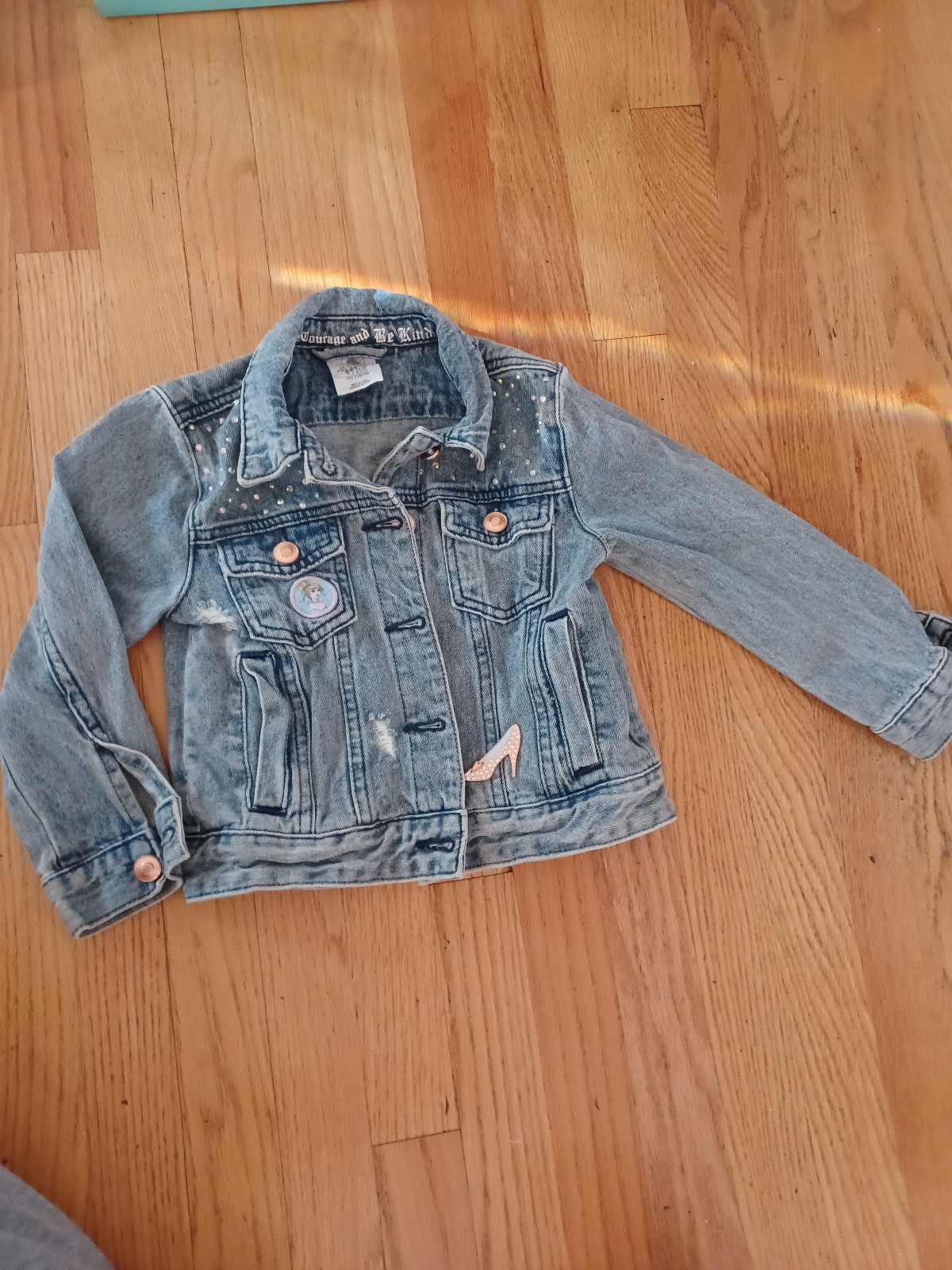 DISNEY Cinderella Jean Jacket Distressed 70th Anniversary