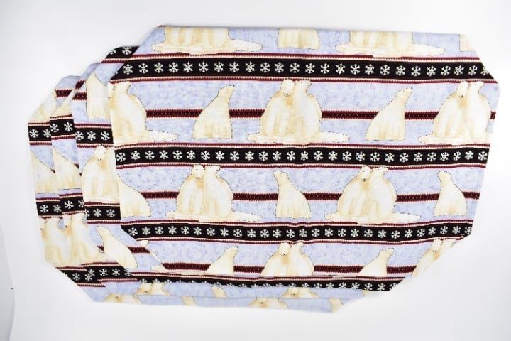 VINTAGE DEBBIE MUMM POLAR BEAR & STRIPS DOUBLE SIDE SNOWFLAKE & STRIPES