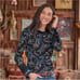 Sundance Petite Loretta Thermal Top in Black Floral Print