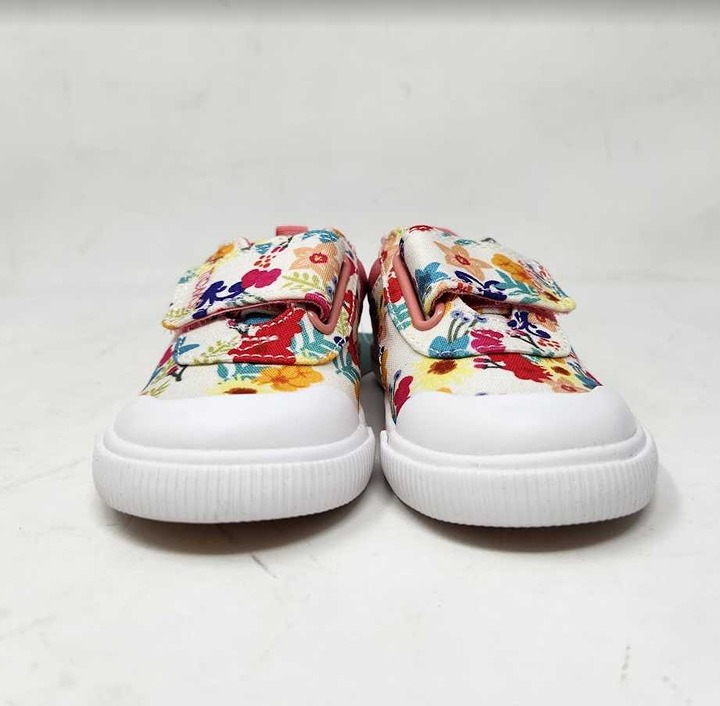 New toddler girls 6 Tiny Toms popular Doheny natural floral print sneakers shoes