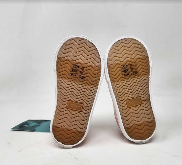 New toddler girls 6 Tiny Toms popular Doheny natural floral print sneakers shoes