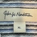 John W Nordstrom Dress Shirt Blue Gray White Textured Stripe Cotton Button Down