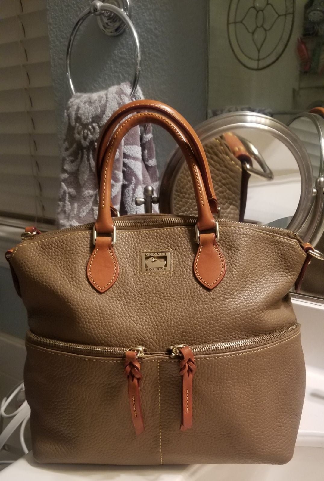 Dooney & Bourke Dillen Double Pocket Satchel Pebbled Leather,