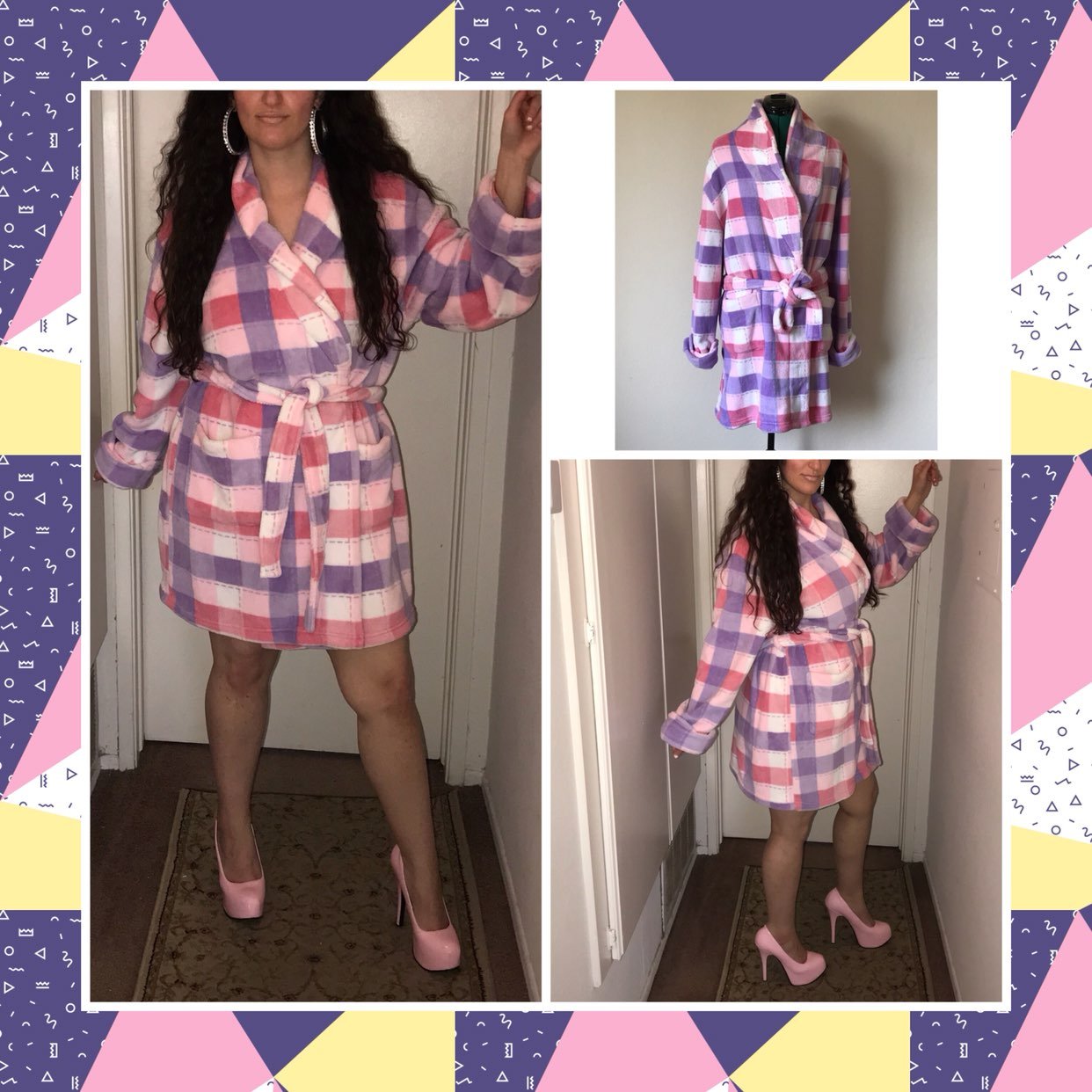 Pink and purple comfy robe