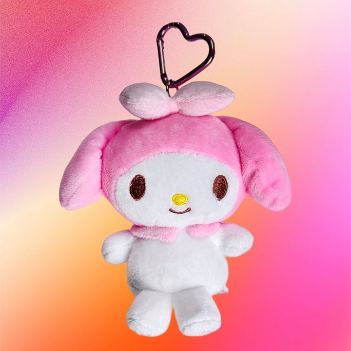 NEW - Sanrio My Melody Plush Mascot Carabiner Pouch