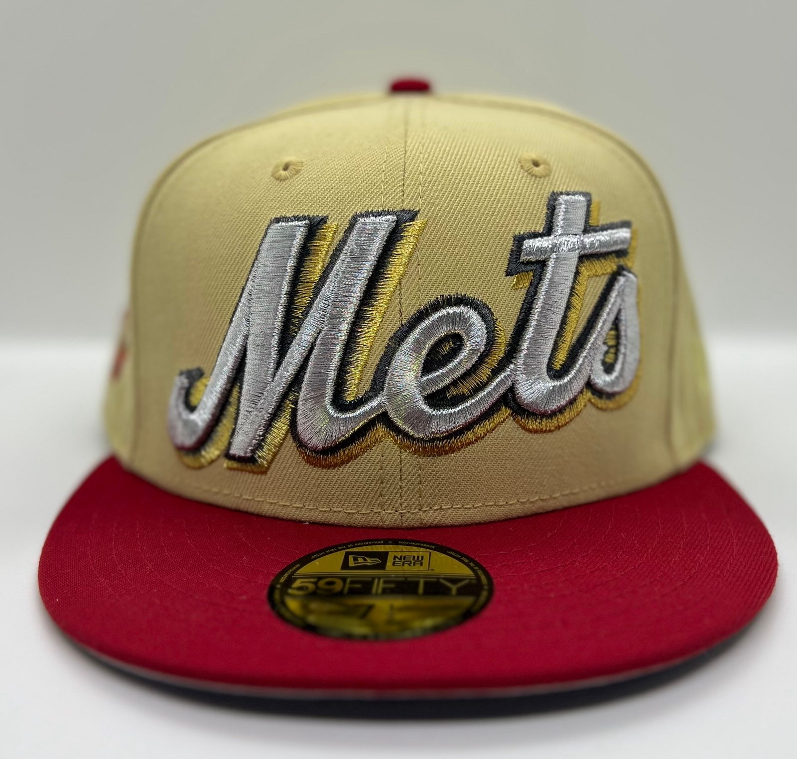 MyFitteds New York Mets “50 cent” Metallic Enlarged Script New Era 59fifty 7 5/8