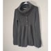 Vince women small ROLLED COWL NECK COLLARED soft wool sweater button front gray
