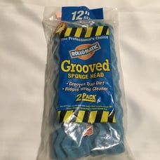 Roll-O-Matic 2 Pack GROOVED 12” Sponge Mop Head Refills Waves NOS