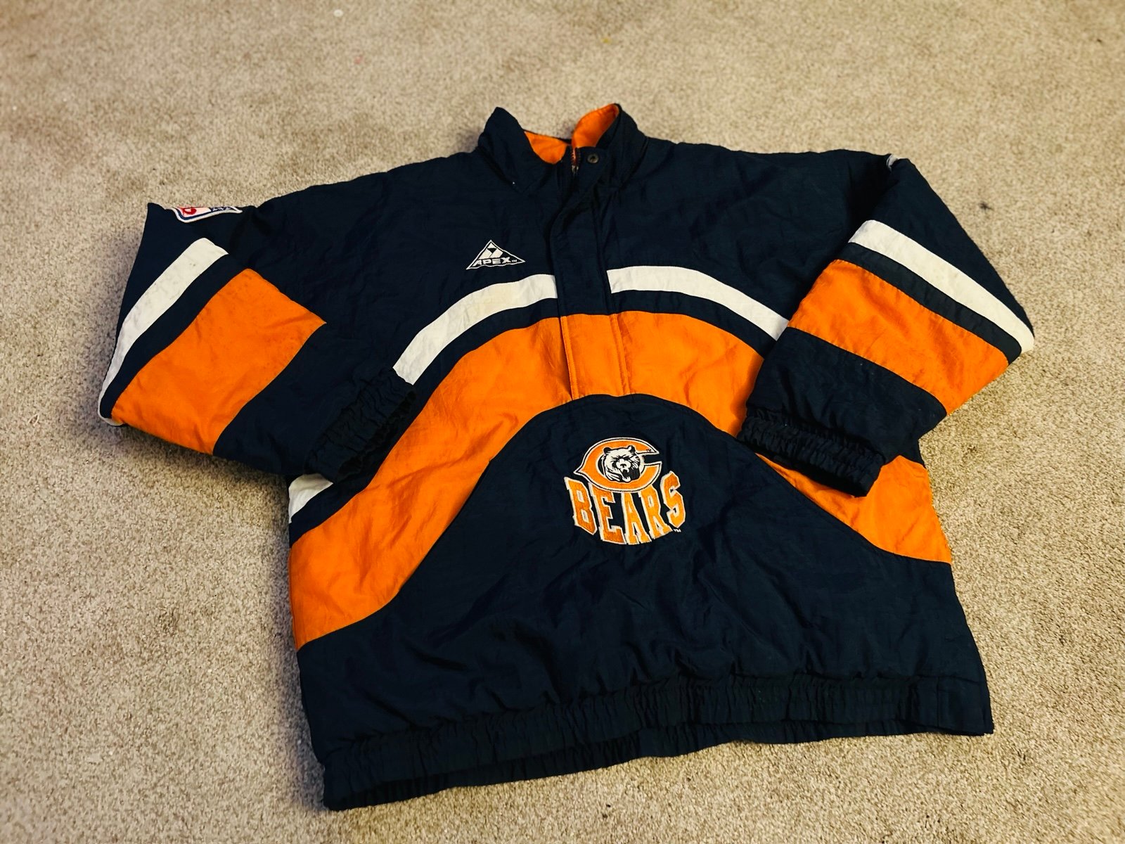 Vintage Chicago Bears Apex One Parka Jacket Coat Mens Size L 90s