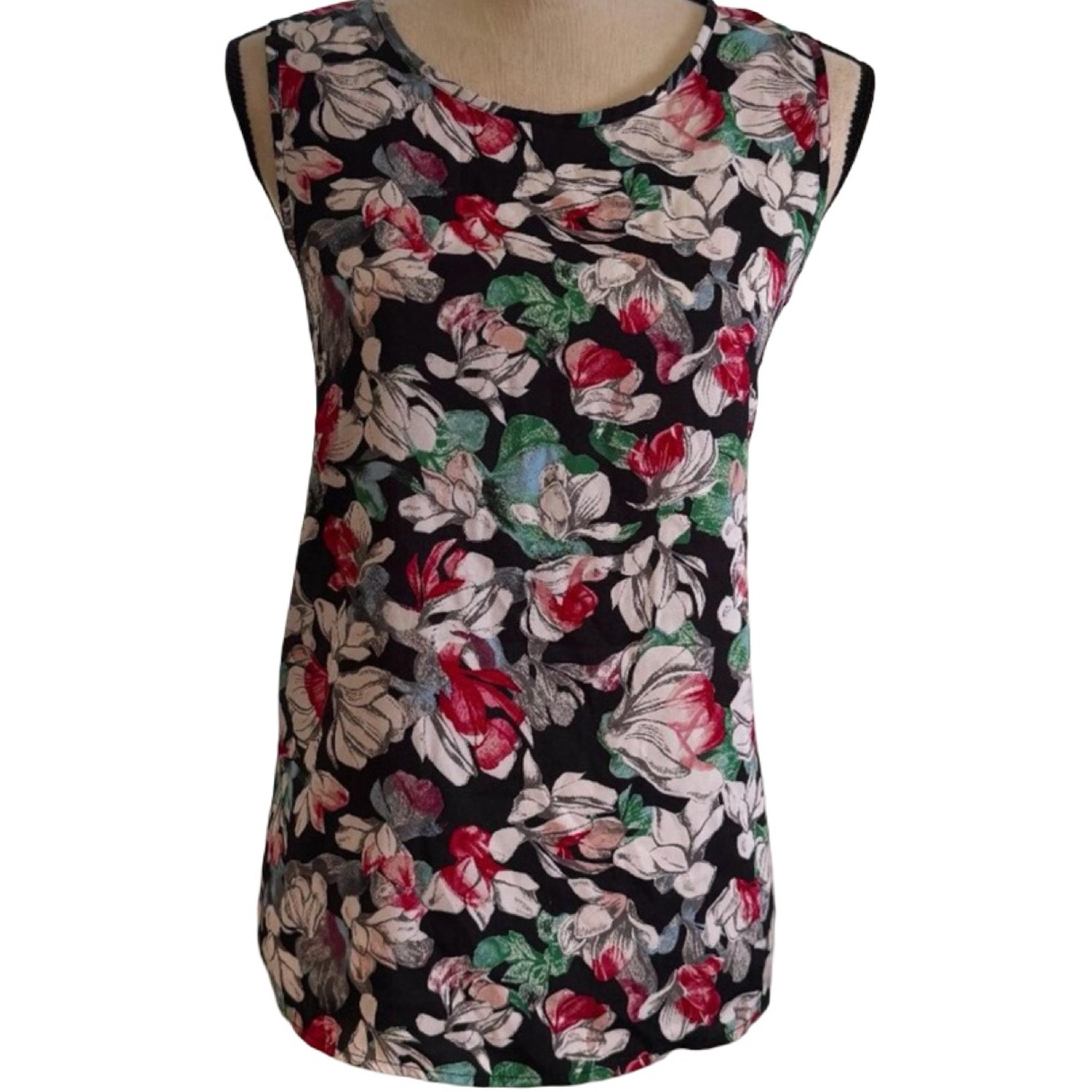 NWT BCBGMAXAZRIA Floral Print Sleeveless Top Size M