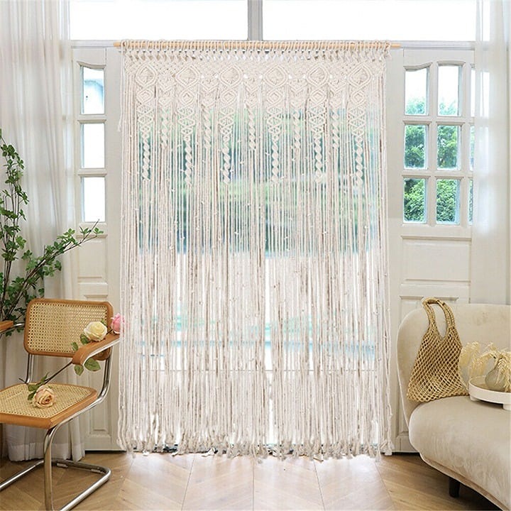 Macrame Curtain Panel Doorway Window Cotton Rope Wall Hanging Tapestry USA