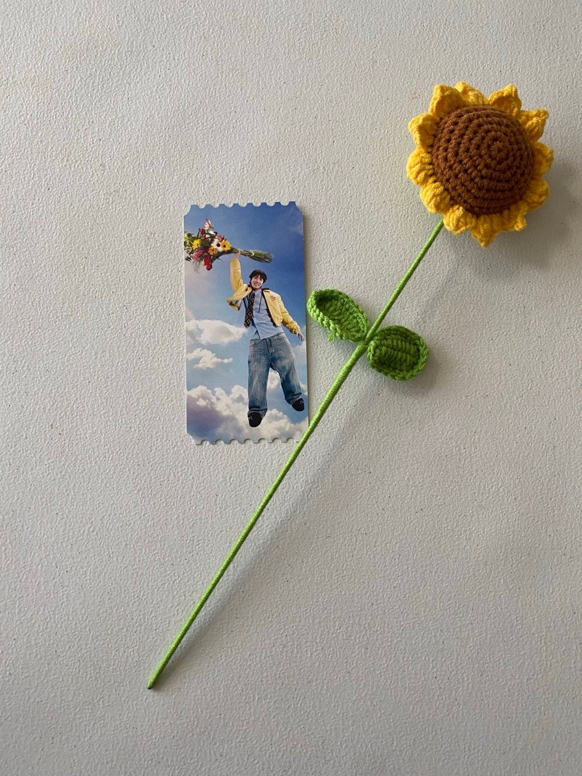 j-hope la pop up commemorative ticket and sunflower