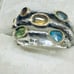Effy BH 925 Silver + 18k Gold Amethyst Aquamarine Citrine Gemstone Ring Size 7.5