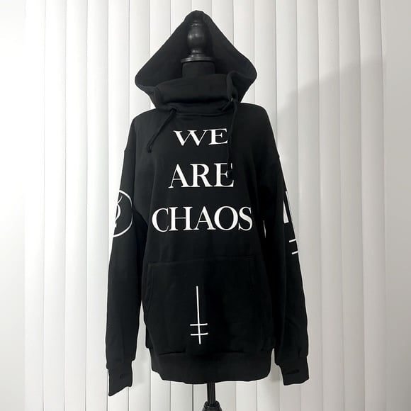 DOLLS KILL x MARILYN MANSON Unisex Chaos Oversized Hoodie Sweatshirt Black XS