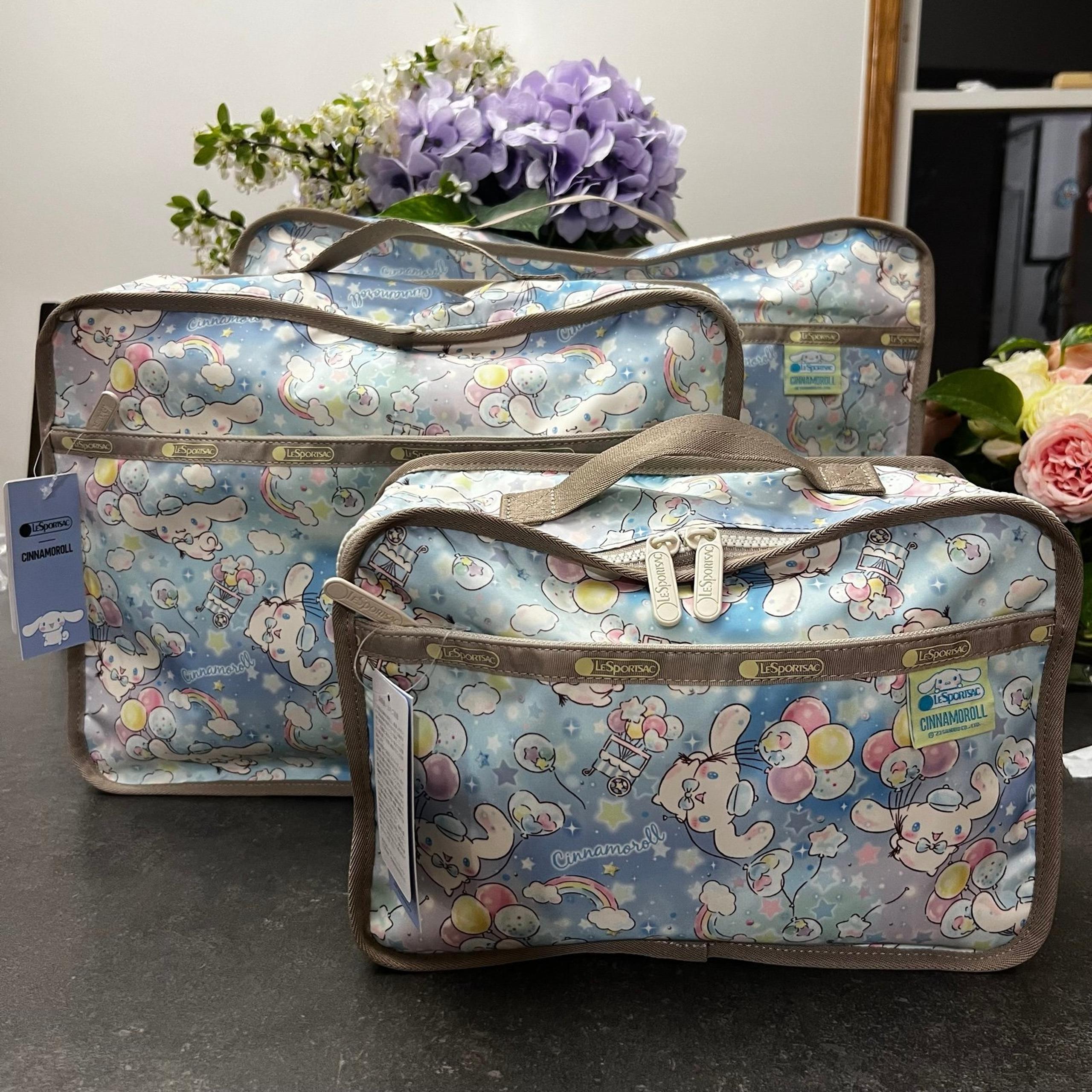 Lesportsac Sanrio Cinnamoroll 3 Piece Luggage Organizer Bags Zip Up