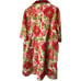 Renee Vintage Floral Housecoat Pockets Red Pink Zipper In Front Read See Pic