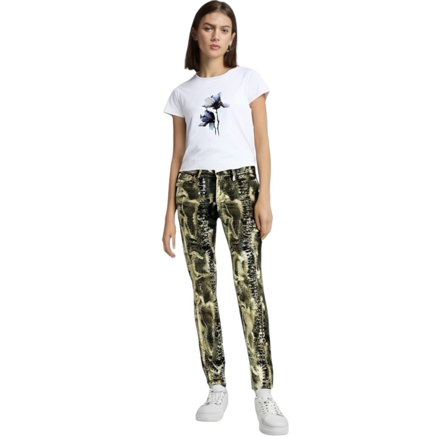 Women's Jeans JUST USA BLACK LABEL Python Print Pants Gold Jeans