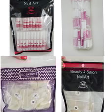 Lot of Nail Tips and Glue